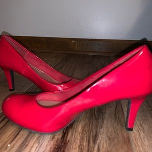 Red heels, size 8, worn once, price negotiable